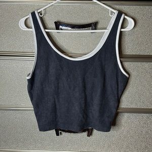 Grey and White Crop Top